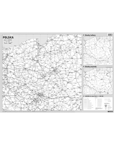 Polska - mapa ścienna