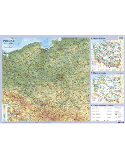 Polska - mapa ścienna