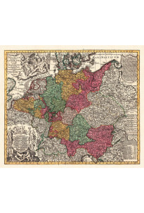 Mapa Niemiec - Święte Cesarstwo Rzymskie, M. Seutter, ok. 1730 r.