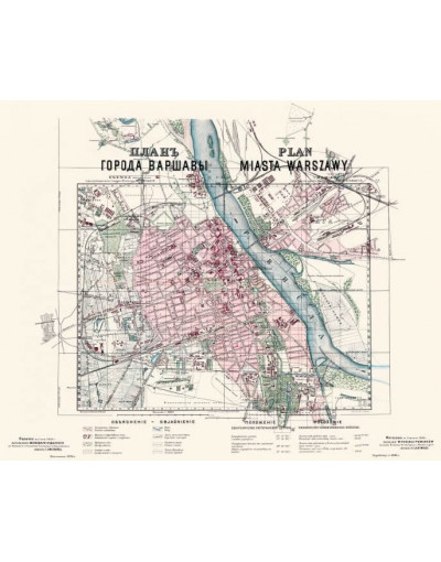 Plan miasta Warszawy, pomiar wykonany pod kierunkiem Gł. Inż. W.H. Lindleya, 1888 r.