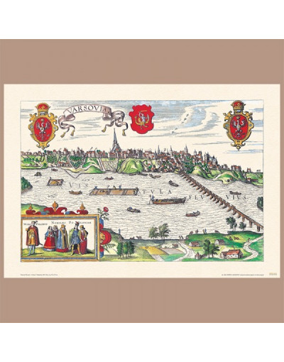 Panorama Warszawy (pomniejszona reprodukcja), G.Braun i F. Hogenberg, 1618 r.